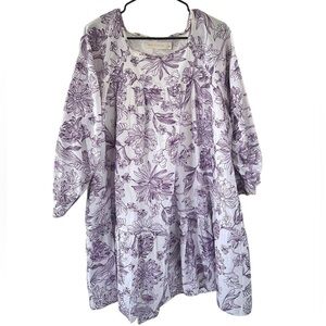 Happy X Nature Poplin Cottagecore Purple Floral Dress